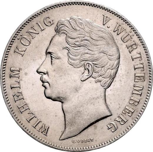 Аверс монеты - 2 гульдена 1849 года - цена серебряной монеты - Вюртемберг, Вильгельм I