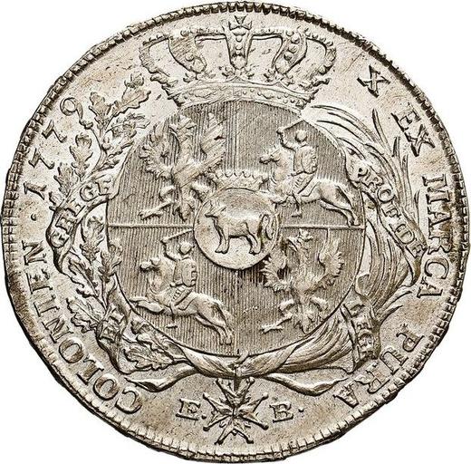 Reverso Tálero 1779 EB - valor de la moneda de plata - Polonia, Estanislao II Poniatowski