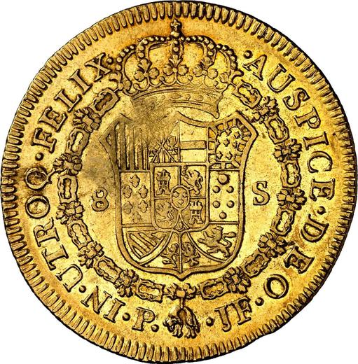 Reverso 8 escudos 1814 P JF - valor de la moneda de oro - Colombia, Fernando VII