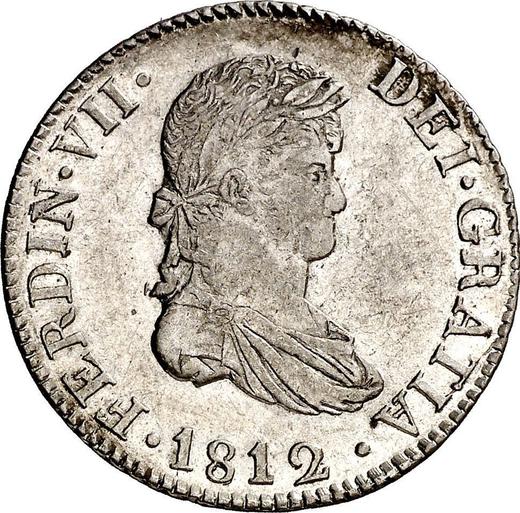 Аверс монеты - 2 реала 1812 года C SF "Тип 1810-1833" - цена серебряной монеты - Испания, Фердинанд VII