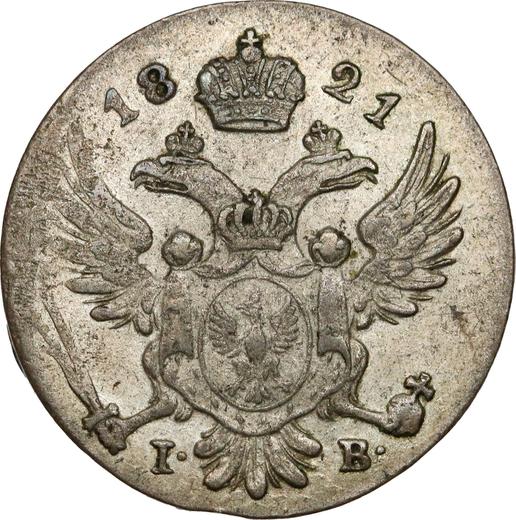 Аверс монеты - 5 грошей 1821 года IB - цена серебряной монеты - Польша, Царство Польское