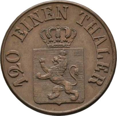 Аверс монеты - 3 геллера 1843 года - цена  монеты - Гессен-Кассель, Вильгельм II