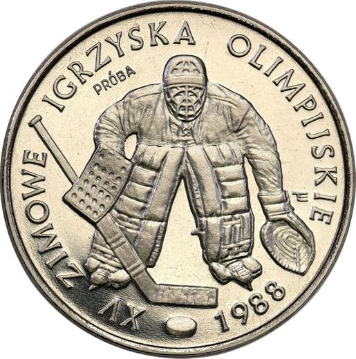 Reverso Pruebas 500 eslotis 1987 MW ET "Juegos de la XV Olimpiada de Calgary 1988" Níquel - valor de la moneda  - Polonia, República Popular