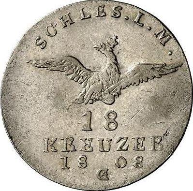 Rewers monety - 18 krajcarów 1808 G "Śląsk" - cena srebrnej monety - Prusy, Fryderyk Wilhelm III