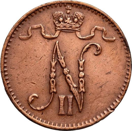 Аверс монеты - 1 пенни 1895 года - цена  монеты - Финляндия, Великое княжество