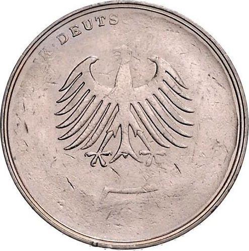 Реверс монеты - 5 марок 1981 года J "Лессинг" Малый вес - цена  монеты - Германия, ФРГ