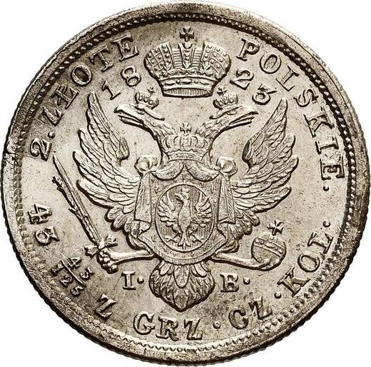 Reverso 2 eslotis 1823 IB "Cabeza pequeña" - valor de la moneda de plata - Polonia, Zarato de Polonia