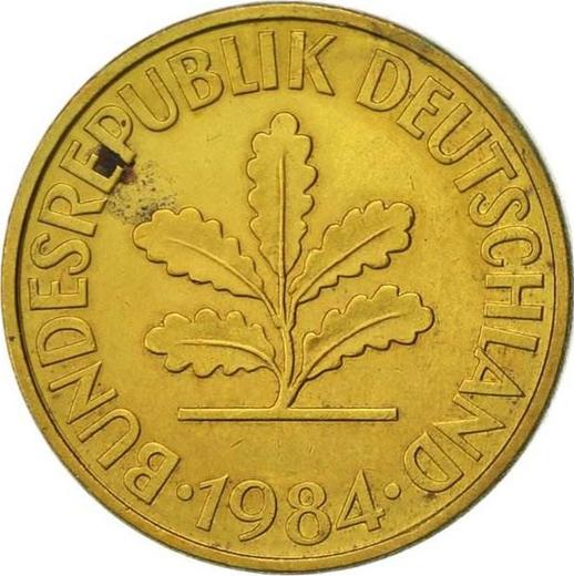 Реверс монеты - 10 пфеннигов 1984 года D - цена  монеты - Германия, ФРГ