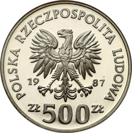 Awers monety - 500 złotych 1987 MW "Kazimierz III Wielki" Srebro - cena srebrnej monety - Polska, PRL