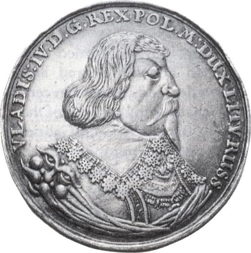 Аверс монеты - Талер 1636 года II "Тип 1635-1636" - цена серебряной монеты - Польша, Владислав IV