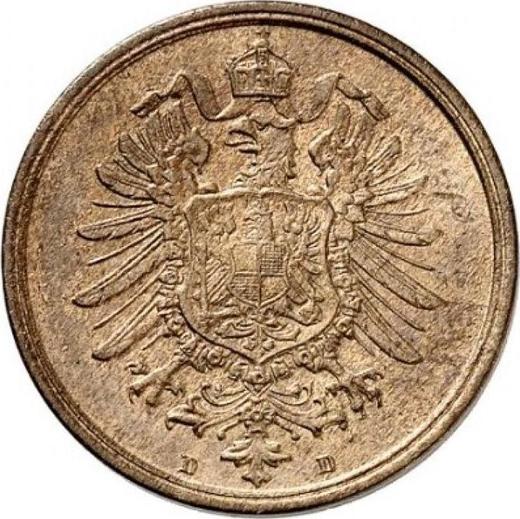 Реверс монеты - 2 пфеннига 1874 года D "Тип 1873-1877" - цена  монеты - Германия, Германская Империя