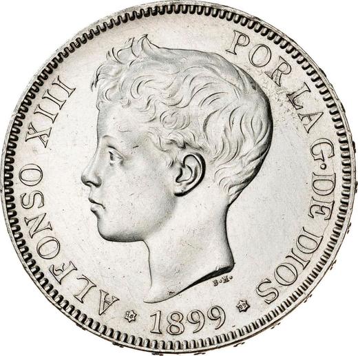 Awers monety - 5 peset 1899 SGV - cena srebrnej monety - Hiszpania, Alfons XIII