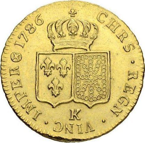 Реверс монеты - Двойной луидор 1786 года K Бордо - цена золотой монеты - Франция, Людовик XVI
