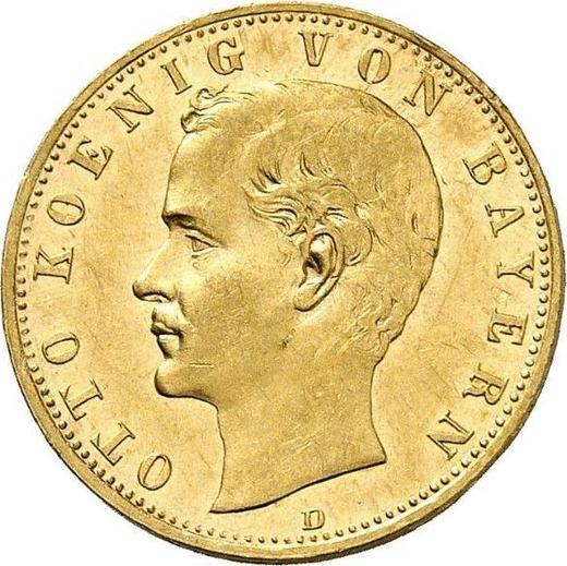 Аверс монеты - 10 марок 1898 года D "Бавария" - цена золотой монеты - Германия, Германская Империя