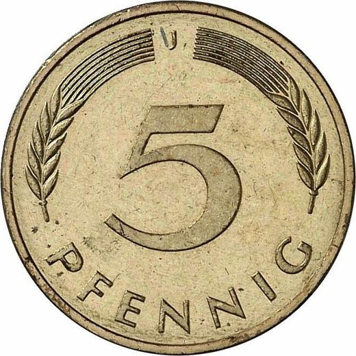 Аверс монеты - 5 пфеннигов 1988 года J - цена  монеты - Германия, ФРГ