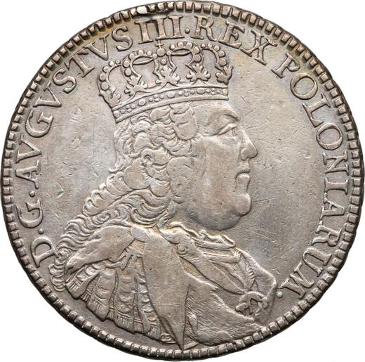 Anverso Medio tálero 1753 "de Corona" - valor de la moneda de plata - Polonia, Augusto III