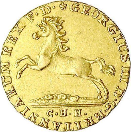 Awers monety - 2 1/2 talara 1814 C.H.H. - cena złotej monety - Hanower, Jerzy III