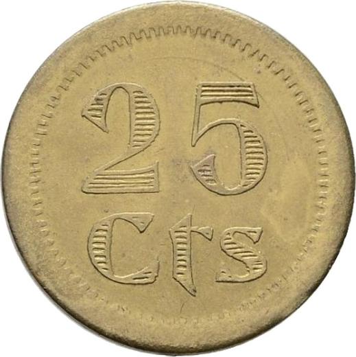 Reverse 25 Céntimos no date (1936-1939) "La Puebla de Cazalla" One-sided strike -  Coin Value - Spain, II Republic