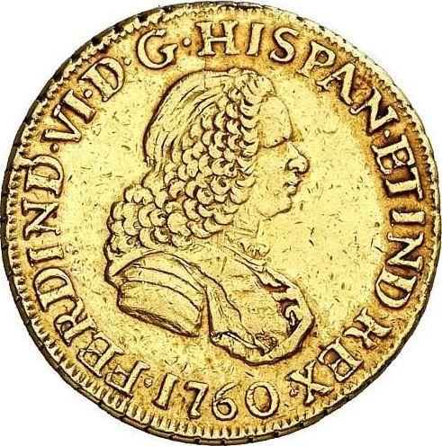 Awers monety - 2 escudo 1760 LM JM - cena złotej monety - Peru, Ferdynand VI