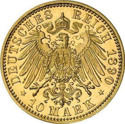 Rewers monety - 10 marek 1890 A "Prusy" - cena złotej monety - Niemcy, Cesarstwo Niemieckie
