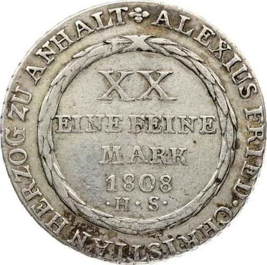 Revers Gulden 1808 HS - Silbermünze Wert - Anhalt-Bernburg, Alexius Friedrich Christian