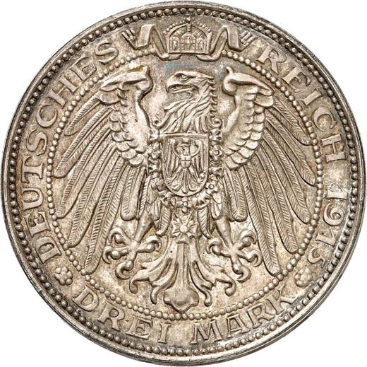 Rewers monety - 3 marki 1915 "Prusy" Mansfeld Próba - cena srebrnej monety - Niemcy, Cesarstwo Niemieckie