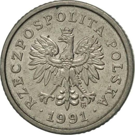 Obverse 10 Groszy 1991 MW -  Coin Value - Poland, III Republic after denomination