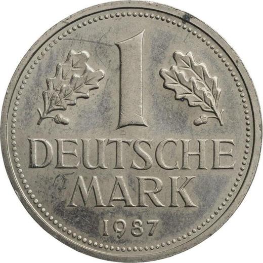 Obverse 1 Mark 1987 J -  Coin Value - Germany, FRG