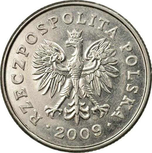 Аверс монеты - 1 злотый 2009 года MW - цена  монеты - Польша, III Республика после деноминации