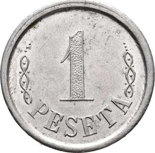 Reverse 1 Peseta no date (1936-1939) "L'Ametlla del Vallès" Numerical denomination - Spain, II Republic