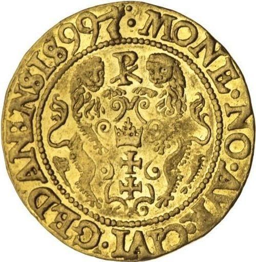 Реверс монеты - Дукат 1599 года "Гданьск" - цена золотой монеты - Польша, Сигизмунд III Ваза
