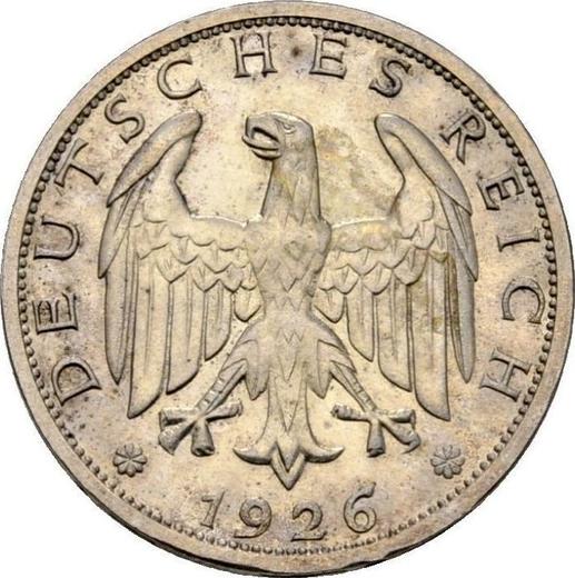 Аверс монеты - 1 рейхсмарка 1926 года J - цена серебряной монеты - Германия, Bеймарская республика
