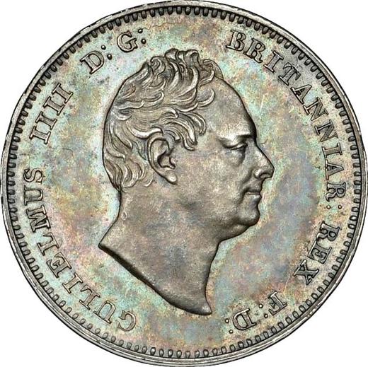 Anverso Pruebas 4 peniques (Groat) 1836 Canto liso - valor de la moneda de plata - Gran Bretaña, Guillermo IV