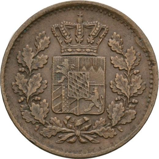 Аверс монеты - 1 пфенниг 1869 года - цена  монеты - Бавария, Людвиг II