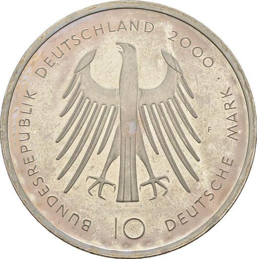 Reverso 10 marcos 2000 F "Carlos I el Grande" - valor de la moneda de plata - Alemania, RFA