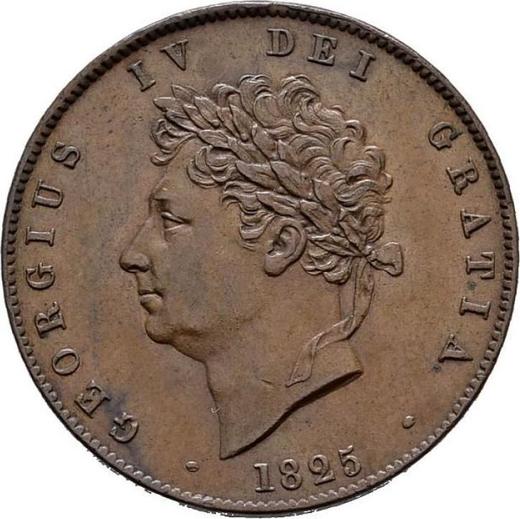 Аверс монеты - 1/2 пенни 1825 года - цена  монеты - Великобритания, Георг IV