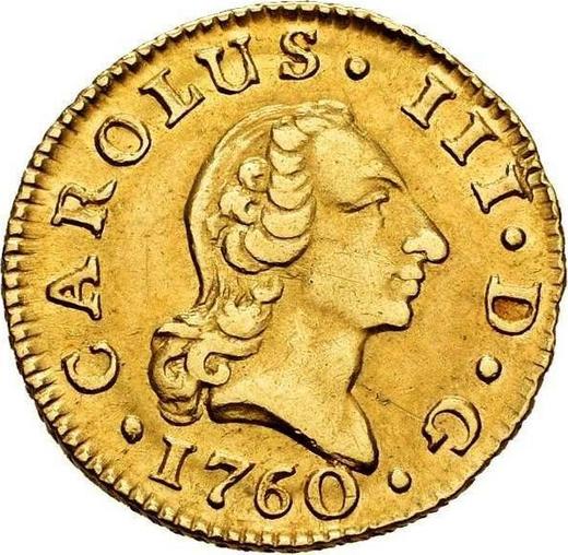 Awers monety - 1/2 escudo 1760 M JP - cena złotej monety - Hiszpania, Karol III