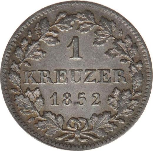 Reverso 1 Kreuzer 1852 - valor de la moneda de plata - Baviera, Maximilian II