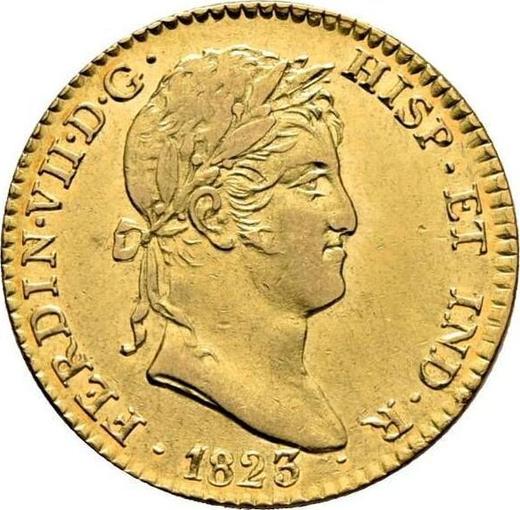 Avers 2 Escudos 1823 M AJ - Goldmünze Wert - Spanien, Ferdinand VII