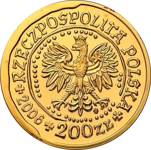 Anverso 200 eslotis 2006 MW NR "Pigargo europeo" - valor de la moneda de oro - Polonia, República moderna