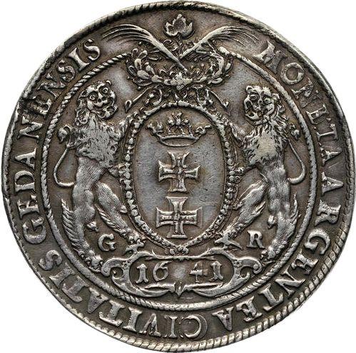 Reverso Tálero 1641 GR "Gdańsk" - valor de la moneda de plata - Polonia, Vladislao IV