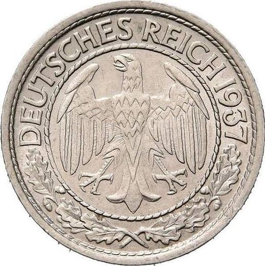 Аверс монеты - 50 рейхспфеннигов 1937 года J - цена  монеты - Германия, Bеймарская республика