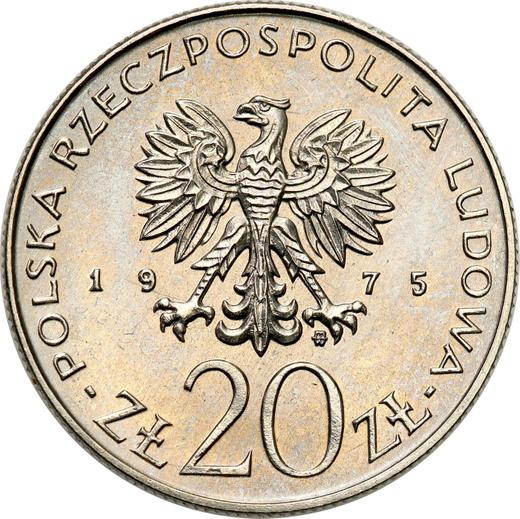 Аверс монеты - Пробные 20 злотых 1975 года MW "Международный женский год" Никель - цена  монеты - Польша, Народная Республика