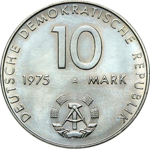 Reverso 10 marcos 1975 A "Tratado de Varsovia" - valor de la moneda  - Alemania, República Democrática Alemana (RDA)