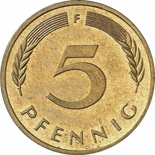 Anverso 5 Pfennige 1993 F - valor de la moneda  - Alemania, RFA
