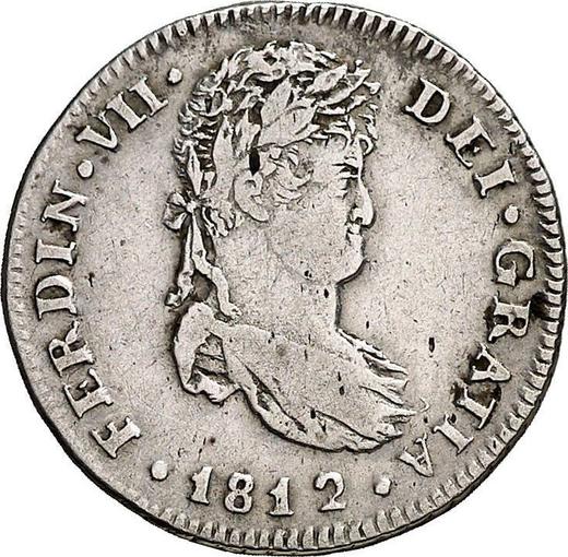 Аверс монеты - 1 реал 1812 года C SF - цена серебряной монеты - Испания, Фердинанд VII