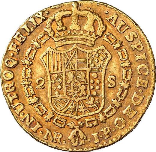 Реверс монеты - 2 эскудо 1809 года NR JF - цена золотой монеты - Колумбия, Фердинанд VII