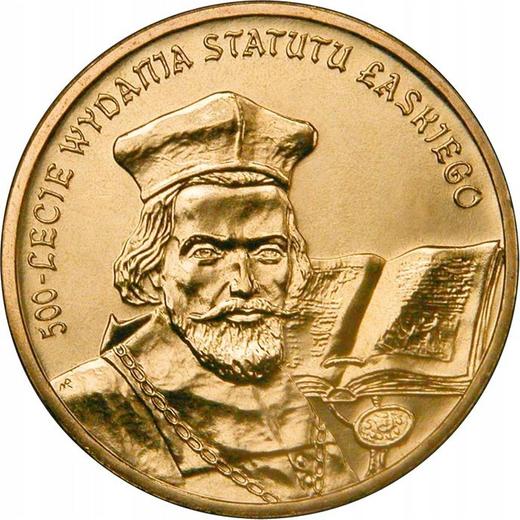 Reverso 2 eslotis 2006 MW NR "500 aniversario de la Proclamación del Estatuto de Jan Laski" - valor de la moneda  - Polonia, República moderna