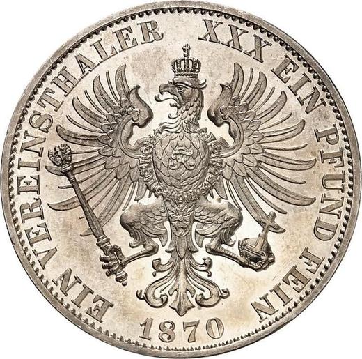 Reverso Tálero 1870 C - valor de la moneda de plata - Prusia, Guillermo I
