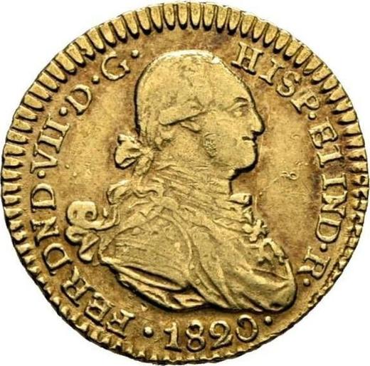 Anverso 1 escudo 1820 NR JF - valor de la moneda de oro - Colombia, Fernando VII